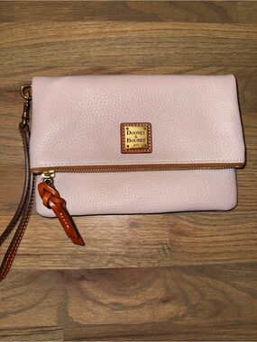 Dooney & Bourke Light Pebble Leather Foldover Wristlet